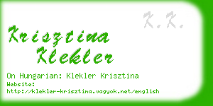 krisztina klekler business card